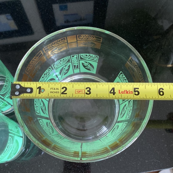 Mid century glass ice bucket/4 highball drinking glasses - Picture 8 of 14